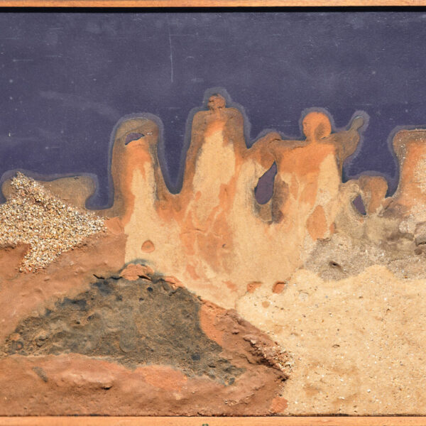 « Présence », huile et sable sur panneau, Jean Piaubert (1900-2002), 1965, vue 2