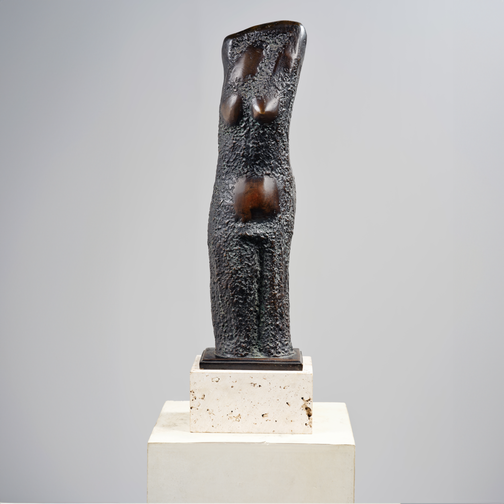 Figure féminine en bronze à patine brune, Aristidis Patsoglou (né en 1941)