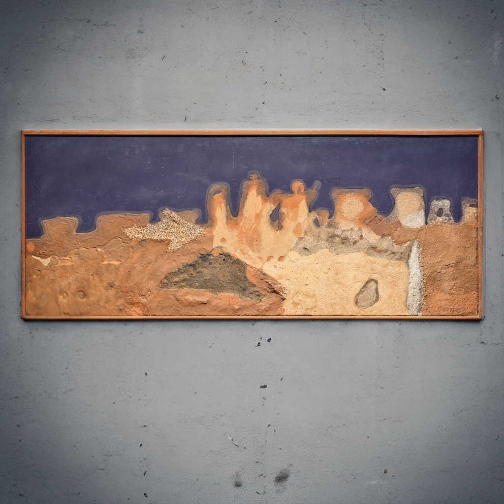 « Présence », huile et sable sur panneau, Jean Piaubert (1900-2002), 1965