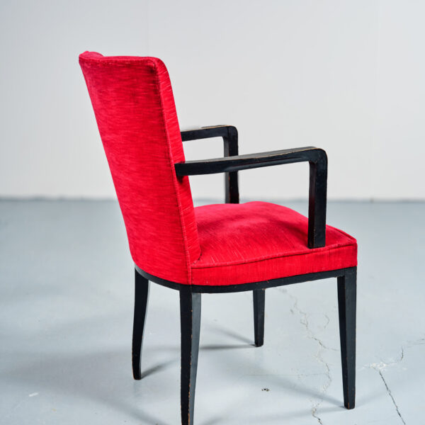 Suite de cinq fauteuils laqués noir, Jacques Adnet (1900-1984), vers 1960, vue 2