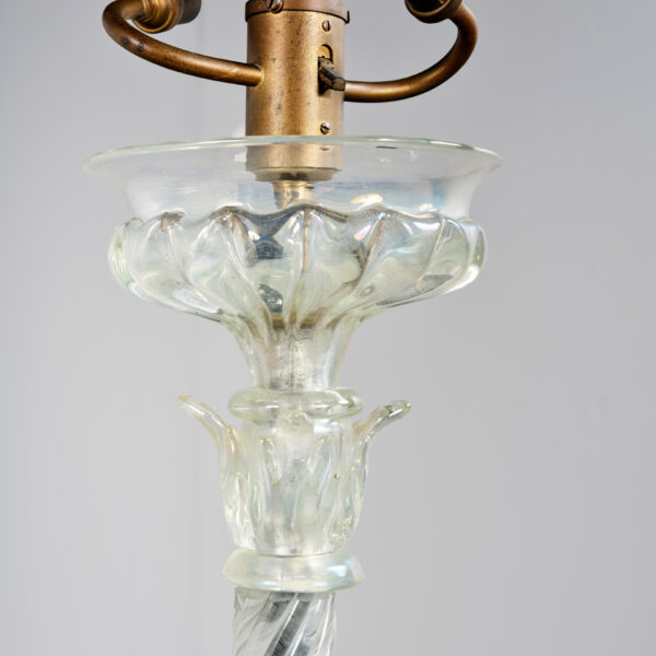 Lampadaire en verre de Murano irisé, Seguso Vetri d’Arte, années 1940, vue 2
