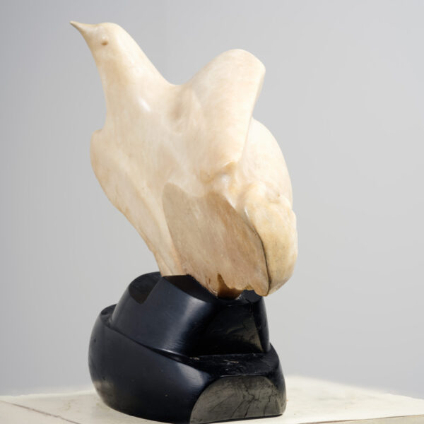 « Femme à l’oiseau » en albâtre, Maurice Lambert (1901-1964), vers 1930, vue 5