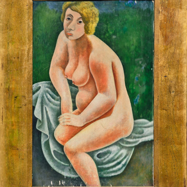 « Portrait de Gertrude Stein », huile sur panneau, Wilhelm Schmid (1892-1971), vers 1920, vue 2