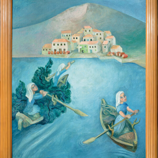 « La Terre promise », huile sur toile, Sébastien (1909-1990), vue 2