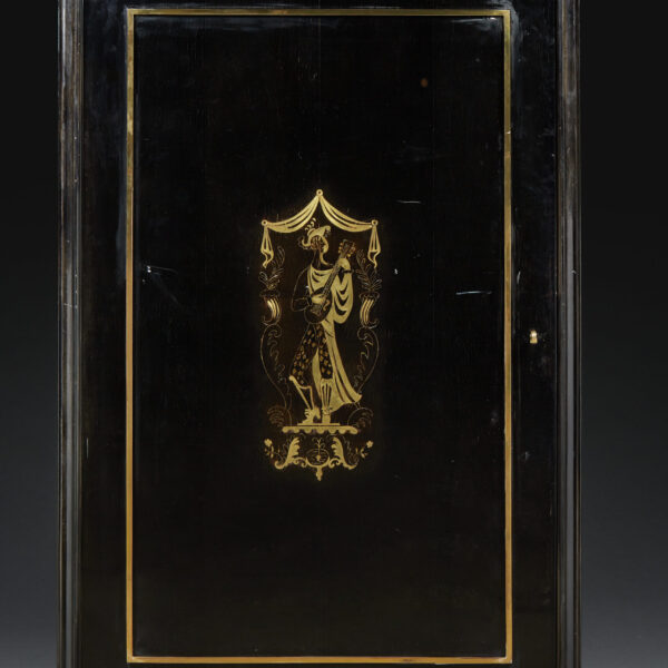 Meuble de rangement laqué noir marqueté, Jean Pascaud (1903-1996), vers 1940, vue 3