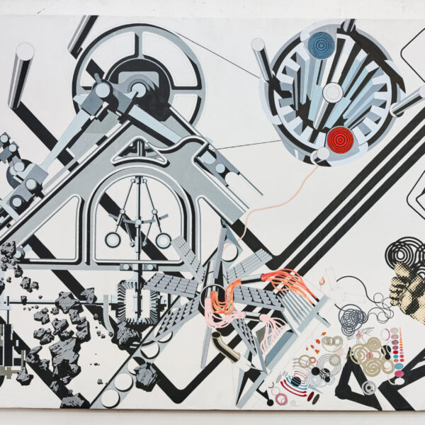 Acrylique et mine de plomb sur toile, Roland Michenet (1945-1974), vers 1967, vue 2