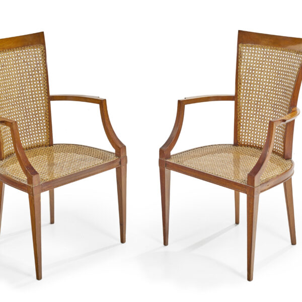 Paire de fauteuils cannés en acajou, André Arbus (1903-1969), vers 1950, vue 2