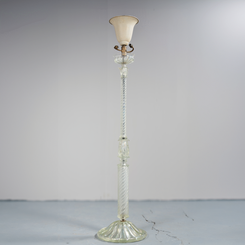 Lampadaire en verre de Murano irisé, Seguso Vetri d’Arte, années 1940