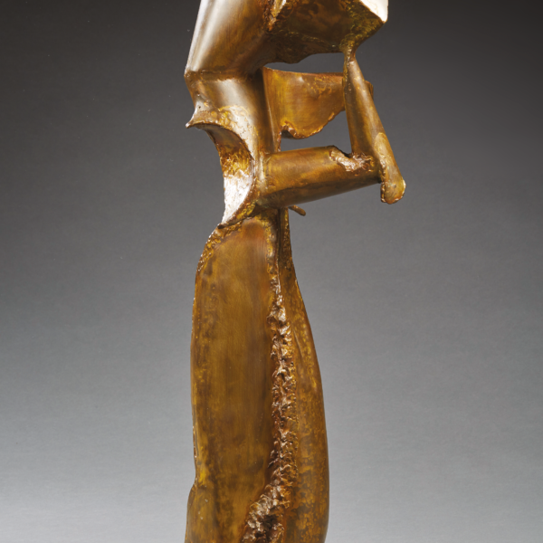 “Femme avec masque”, welded metal sculpture, James Metcalf (1925-2012), circa 1960, view 3
