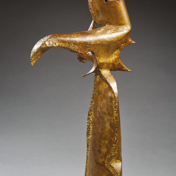 “Femme avec masque”, welded metal sculpture, James Metcalf (1925-2012), circa 1960, view 4