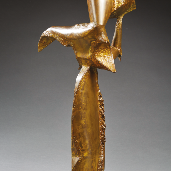 “Femme avec masque”, welded metal sculpture, James Metcalf (1925-2012), circa 1960, view 5