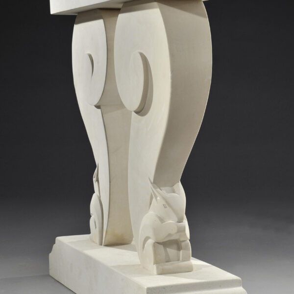 Dining table in lumachelle marble, French work, circa 1925, view 4
