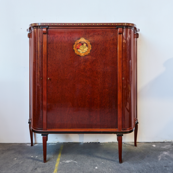 Maurice Dufrène cabinet trois portes acajou pommelé marqueterie décor nacre vers 1925