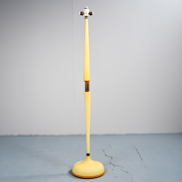 Lampadaire trois lumières Seguso Vetri d’Arte Véronèse Paris verre soufflé Murano jaune ambré laiton