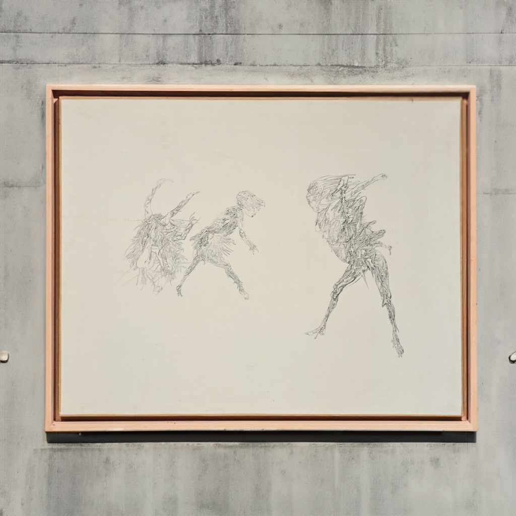 Encre sur papier marouflé, Dado (1933-2010), vers 1962