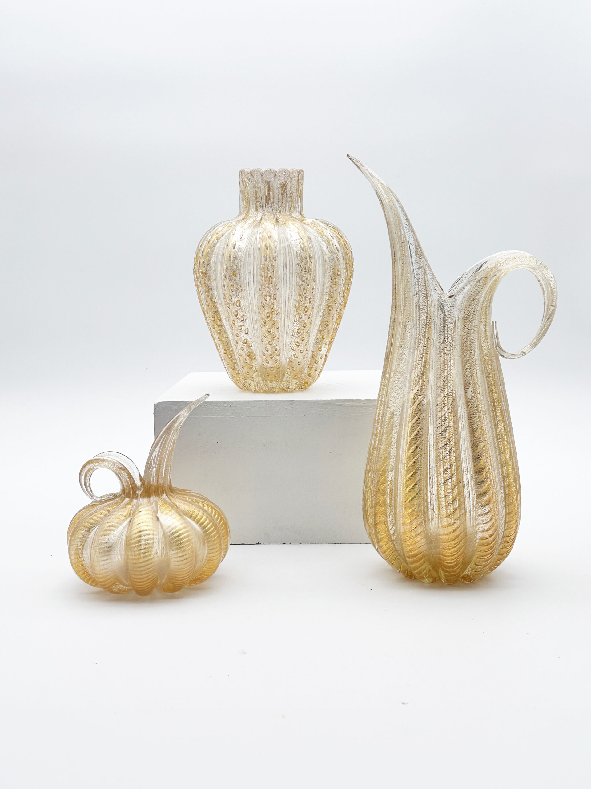 Vase Cordonato oro Barovier e Toso verre soufflé incrustation feuilles d’or ca. 1952