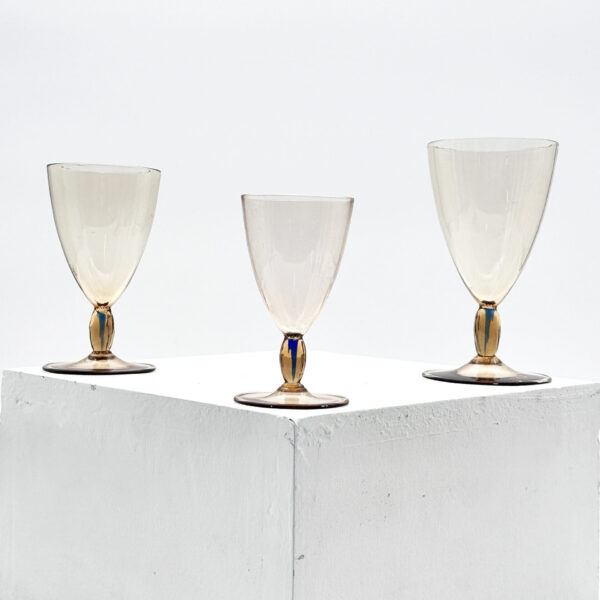 Service de verres et carafes en verre rose, Carlo Scarpa (1906-1978) pour MVM Cappellin, vue 6