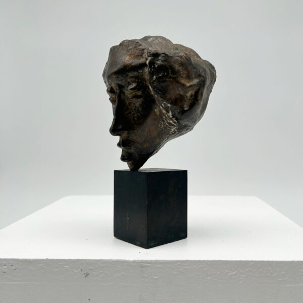 Calabrian mask in patinated bronze, Gualtiero Busato (1941-2025), 1977, view 2