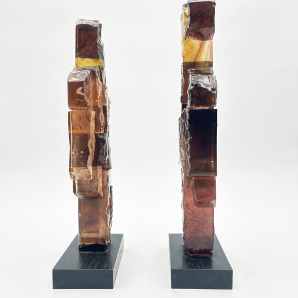 Paire de sculptures en verre mauve, Josette Rispal (née en 1946), vue 5