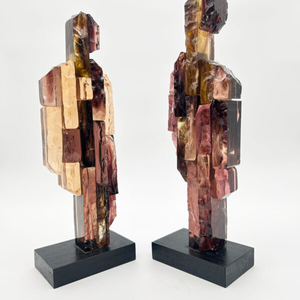 Paire de sculptures en verre mauve, Josette Rispal (née en 1946), vue 4