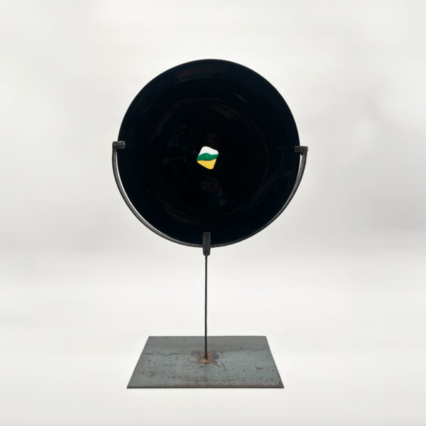 Luciano Gaspari pour Salviati Plat noir en verre italien 1966