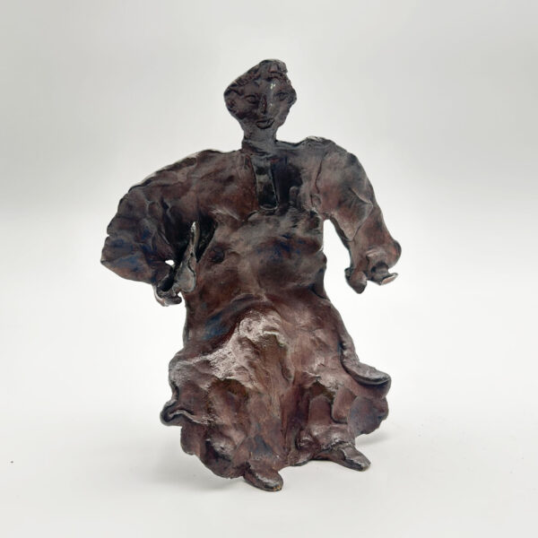 Personnage assis en bronze, Josette Rispal (née en 1946), fonte Susse, vue 2