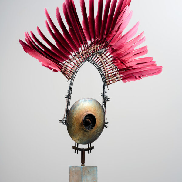 Sculpture « Composition à la coiffe de plume », Frédéric Barnley (né en 1954), 1994, vue 2
