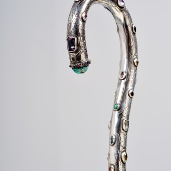 Pommeau de canne en argent, Gustave Sandoz, Paris, fin XIXe siècle, vue 6