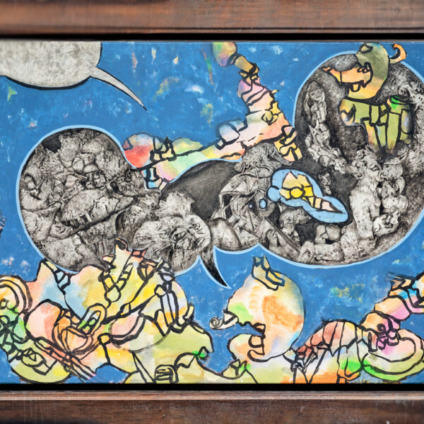 Composition surréaliste, huile sur toile, Jean-Claude Silbermann (né en 1935), vers 1970, vue 2