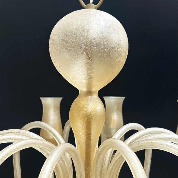 Lustre en verre corroso à 12 bras, Jacques de Rumigny (1922-1981) pour Veronese, vers 1957, vue 3