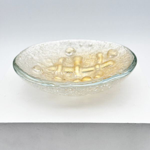 Coupe « Rilievi Aurati » en verre à paillons dorés, Ercole Barovier (1889-1974), vers 1940, vue 2