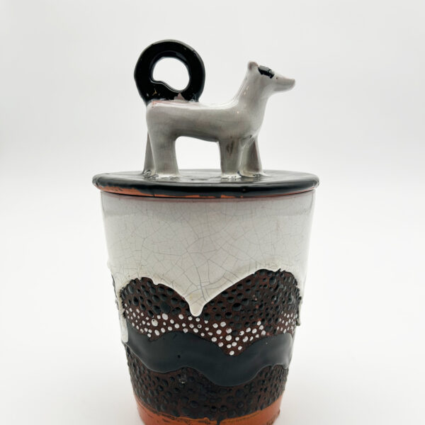 Covered ceramic box with a dog, Primavera and CAB Bordeaux, circa 1928, view 5