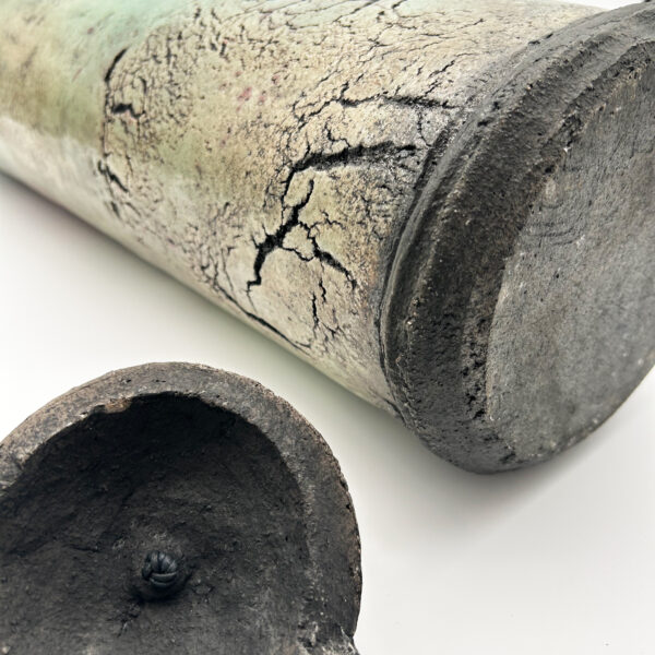 Architectural raku ceramic vase, Christine Fabre (b. 1951), view 2