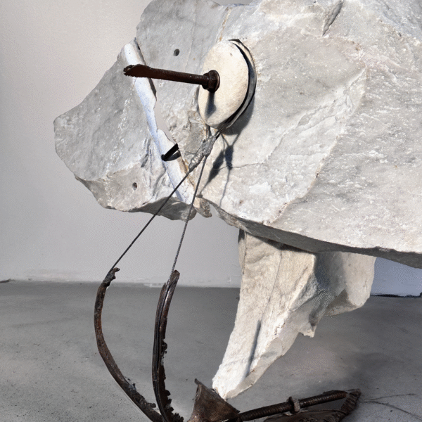 Sculpture no. 233 in Carrara marble and steel, François Weil (b. 1964), 1991, view 3