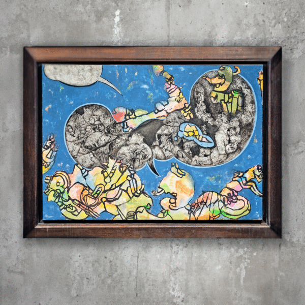 Jean-Claude Silbermann huile sur toile composition surréaliste ca. 1970