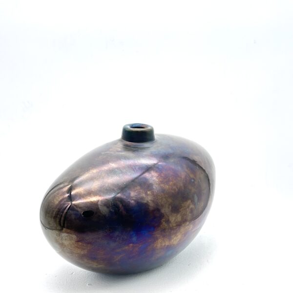 Vase oblong en verre soufflé noirci, Massimo Micheluzzi (né en 1957), Murano, 2006, vue 3