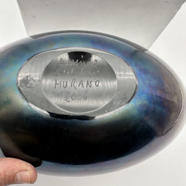 Vase oblong en verre soufflé noirci, Massimo Micheluzzi (né en 1957), Murano, 2006, vue 4