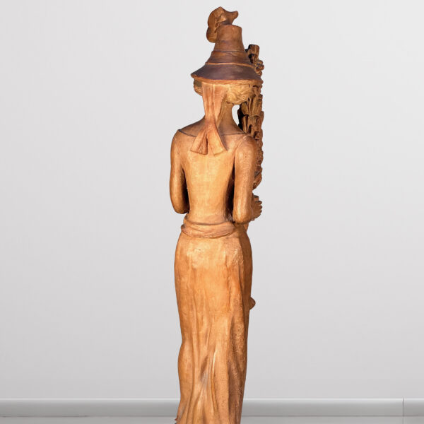 Grande sculpture en terre cuite « Femme au chapeau », Colette Gueden (1905-2000), vers 1940, vue 5