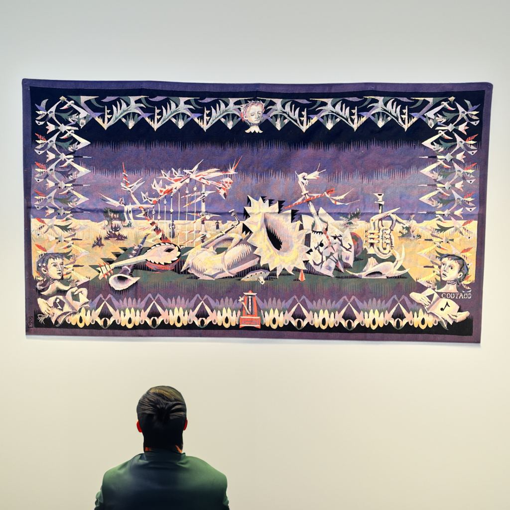 “Instruments de musique lunaire” Aubusson tapestry, Lucien Coutaud (1904-1977)