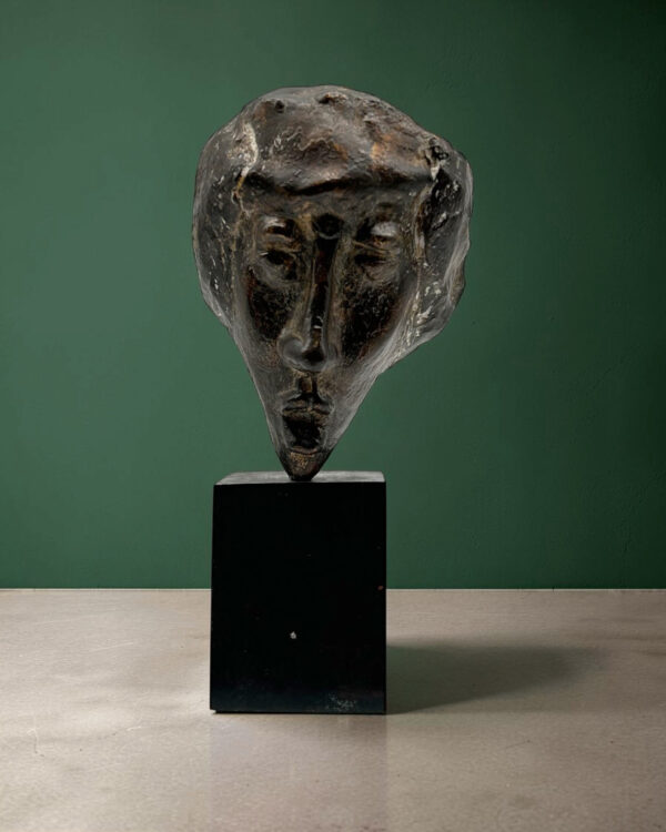 Masque de Calabre en bronze patiné, 1977