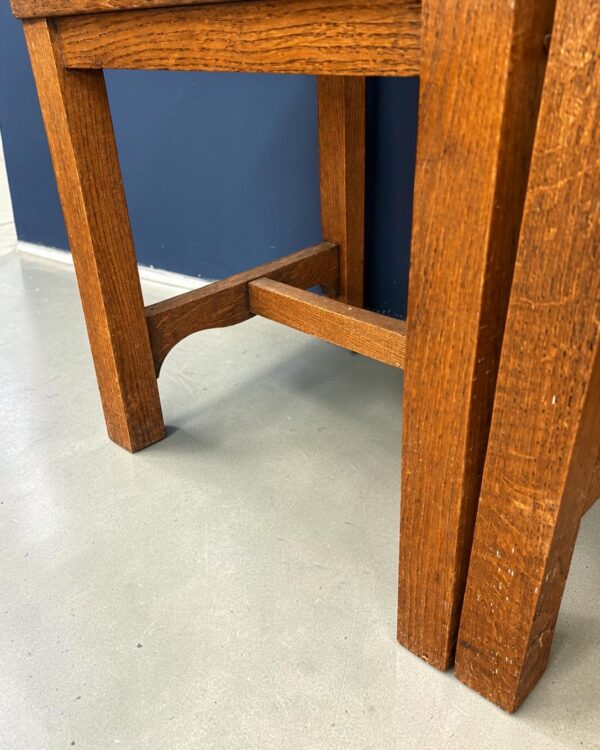 Set of eight neo-Gothic chairs in solid wood, French work, circa 1950, view 6