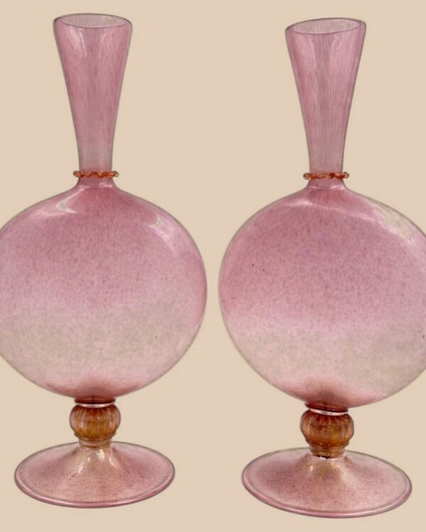 Paire de vases « Soffiati » modèle 5093 pour Venini, vers 1921