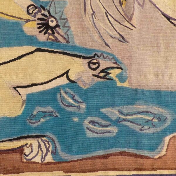 Tapisserie d&rsquo;Aubusson « Le Combat de coqs », Pierre Tal-Coat (1905-1985), vue 5