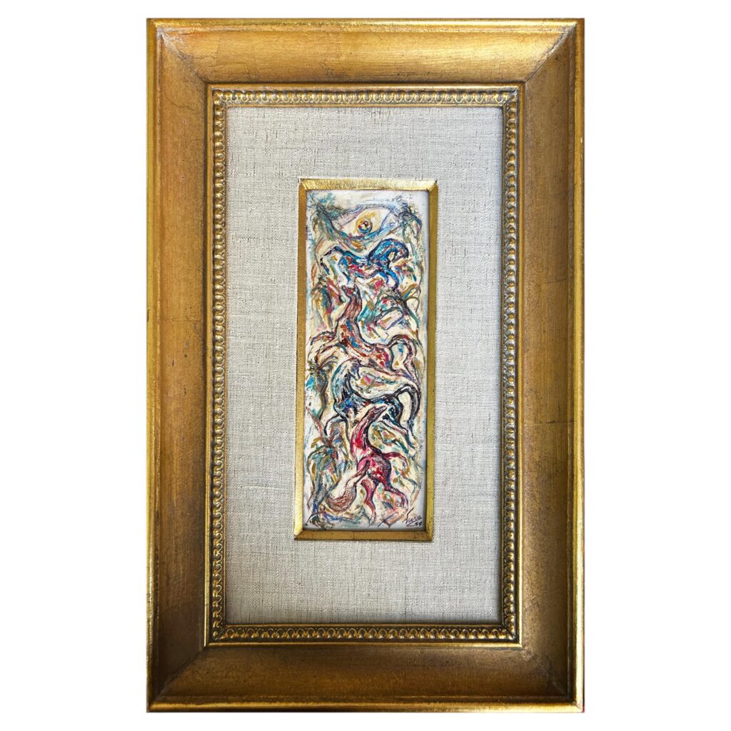 « Caballos », huile sur panneau, Javier Ciria (1904-1991), 1954