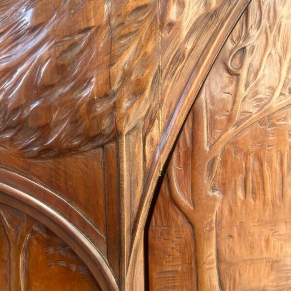 Cabinet sculpté en noyer, Henry Parayre (1879-1970), 1903, vue 9