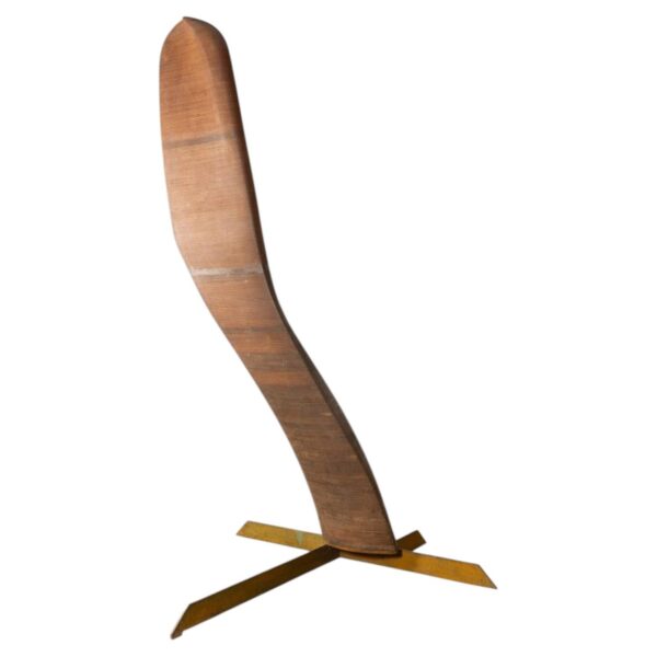 Large abstract sculpture in stacked wooden discs, Michel Bérard (1933-2020), circa 1970