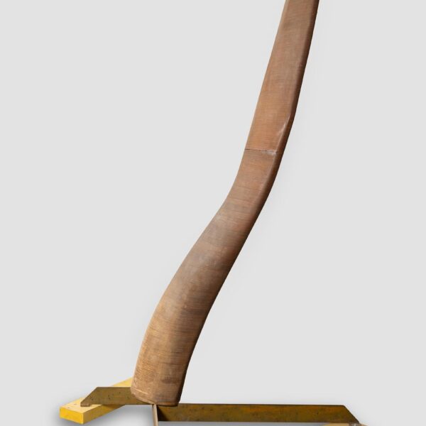 Large abstract sculpture in stacked wooden discs, Michel Bérard (1933-2020), circa 1970, view 4