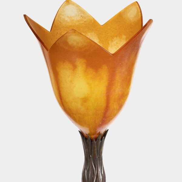 Lampadaire « Magnolias » en verre soufflé et bronze, Daum, vers 1990, vue 4