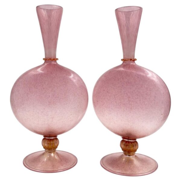 Paire de vases « Soffiati » modèle 5093, Vittorio Zecchin (1878-1947) pour Venini, vers 1921