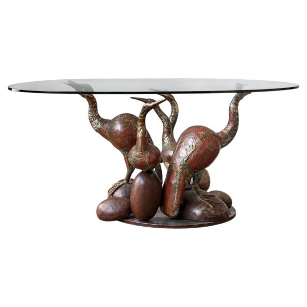 Table de salle à manger sculpturale « Les Quatre Oiseaux », René Broissand (1928-2019), 1976
